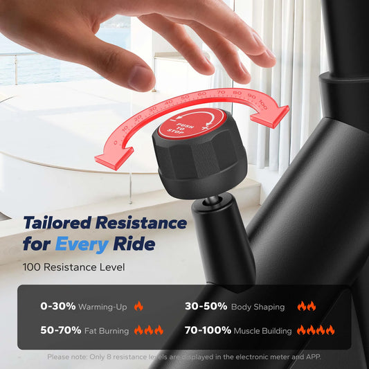 MERACH Exercise Bike S36 for Home Magnetic Indoor Cycling with Self-developed APP 330lbs Capacity & Comfortable Seat Cushion