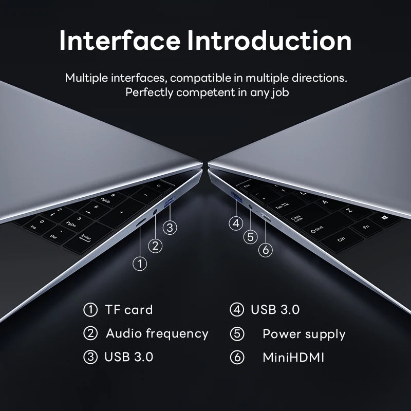 Intel Notebook PC Gamer 15.6" Ultra Slim Laptop Intel Celeron N4000 16GB RAM 1TB 2TB SSD Office Study Computer PC Windows 11 Pro