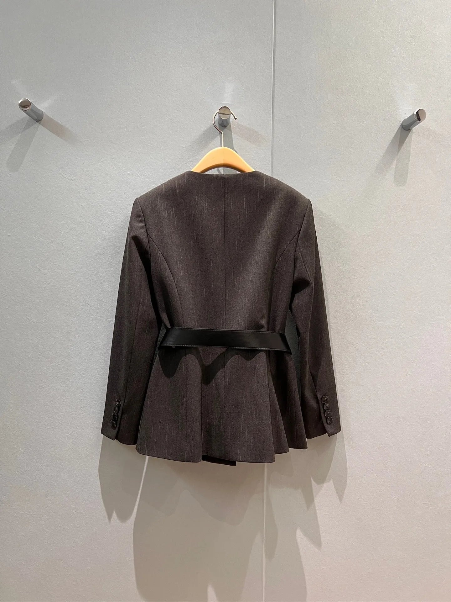 2025 Early Autumn Banquet Party Jacket Fashion Coat New Custom Women's Clothing Round Neck Suit Jacket Belt Decoration