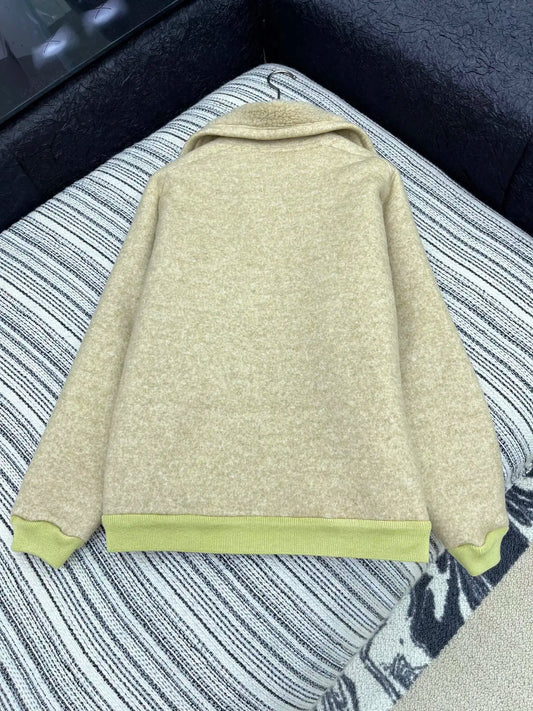 2025 autumn and winter new high-end custom women's clothing Clothing Teddy velvet lining lapel zipper jacket j plus velvet coat