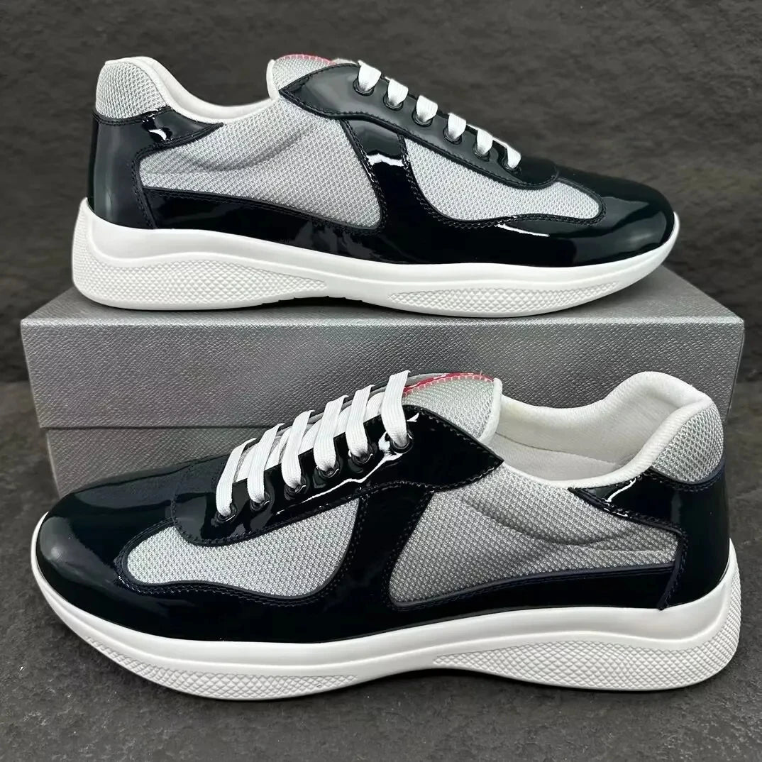Designer sneakers mens trainer cups shoes classic fashion sport mens women shoes leather mesh nylon black orange casual platform