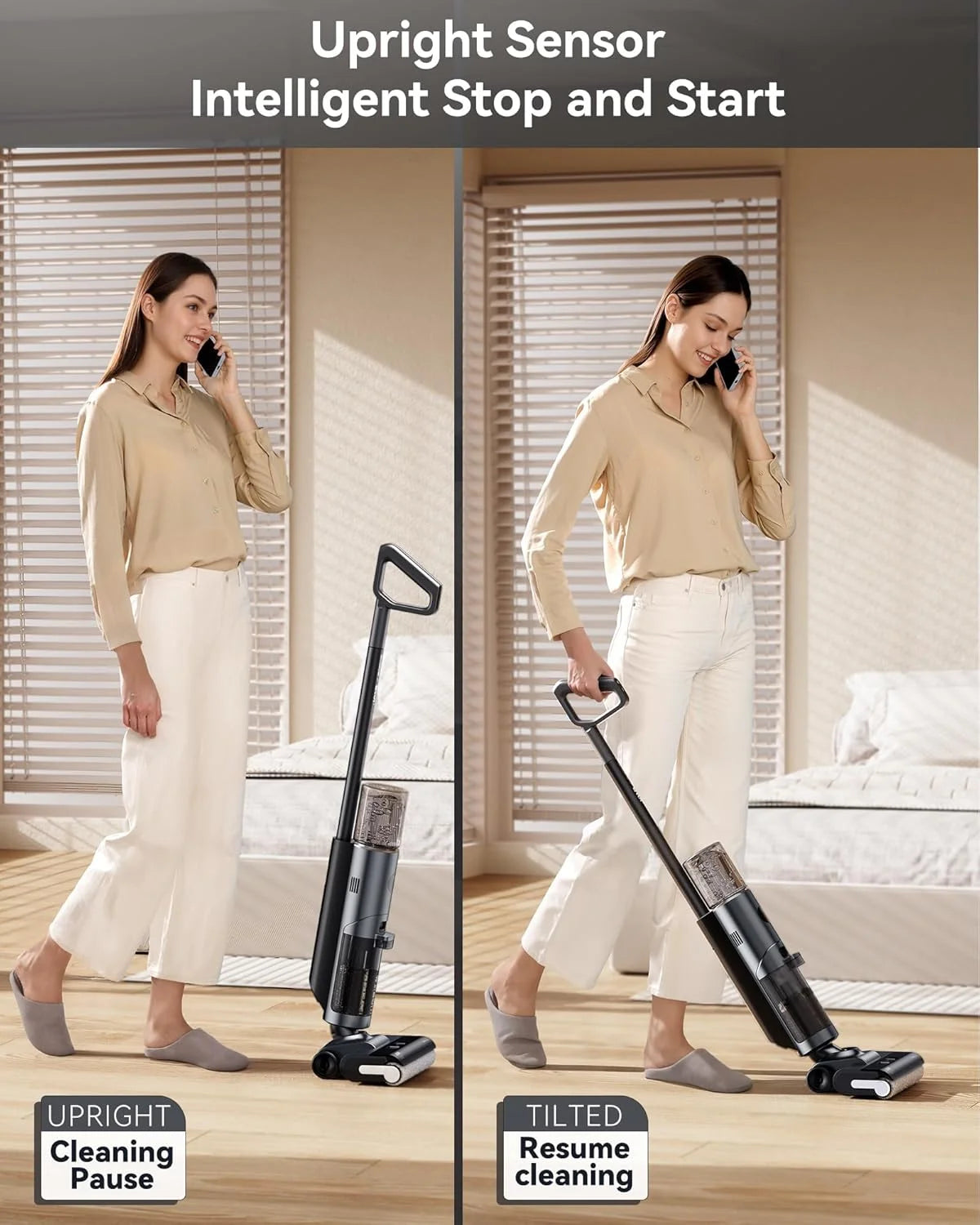 JONR ED12 PRO Wet Dry Vacuum Cleaner, Cordless Floor Washer,Intelligent Vacuum Cleaner Suitable for Hard Floors, High-Temperatu