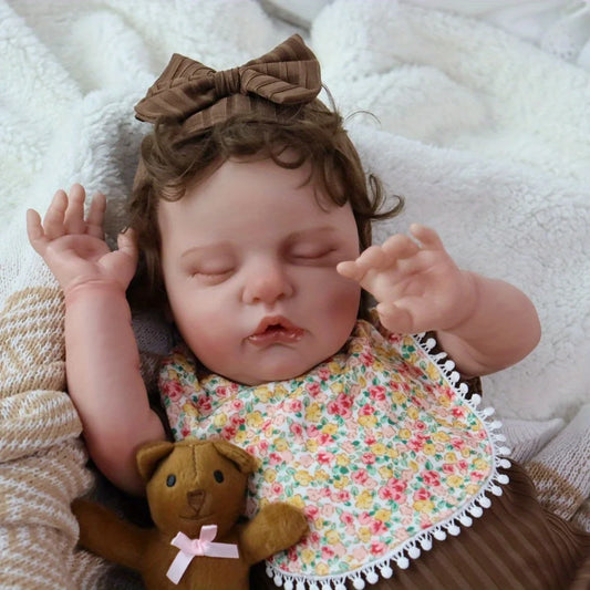 Lifelike Reborn Baby Dolls- 22Inch Cute Soft Vinyl Realistic Baby Doll,Poseable Real Life Baby Dolls(ONLY DOLL/NO ACCESSORES)