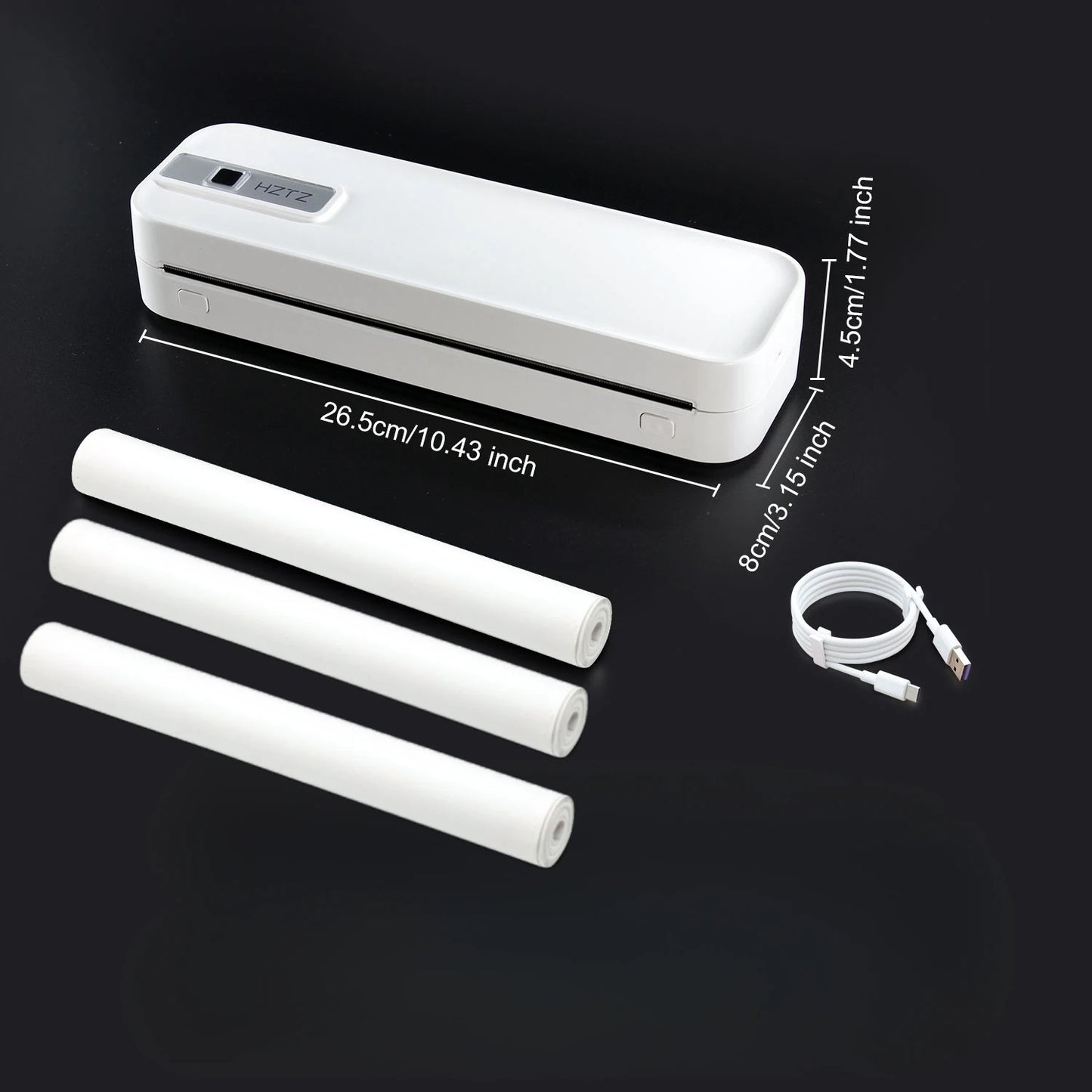 A4 Portable Wireless Mobile Inkless Thermal Printer For Phone & Laptop Multi-functional HD With 300dpi, For PDF, Word, Images