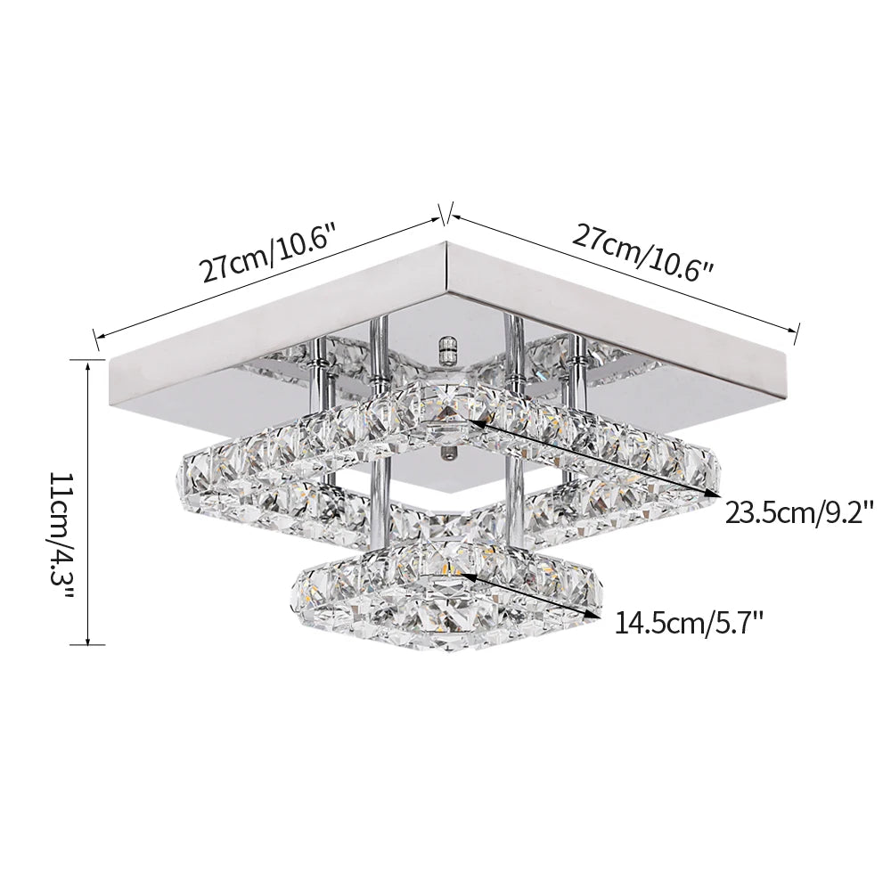 Modern Luxury Crystal Lamp LED Ceiling Pendant 2nd Floor Hall Indoor Chandelier Home Decoration Kitchen Lighting Simple Dimmer