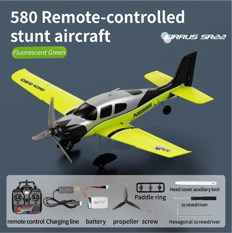 QIDI580 Stunt RC Glider Plane 4CH 2.4G Remote Control Brushless Aircraft EPP Foam Fixed Wing Airplane Model Toys for Children