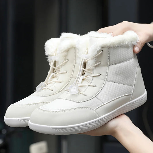 Women's Barefoot Boots Fur Lined Ankle Booties Anti-Slip Walking Boots Wide Toe Box for Outdoor Hiking