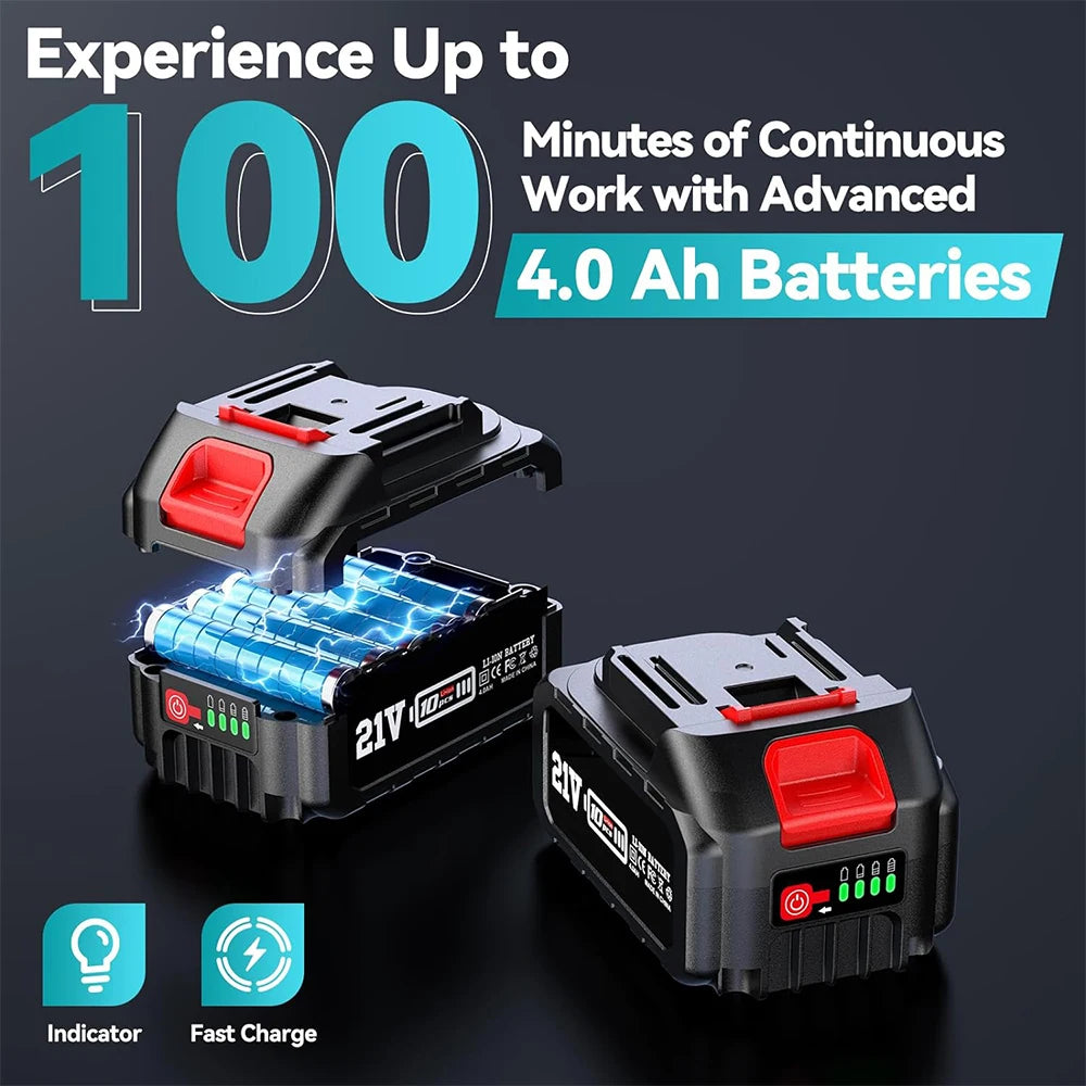 SEESII 2 in 1 Cordless 8 inch Pole Saw Mini Chainsaw Power Electric Polesaw Chain Saw with Extension Pole for Tree Trimming