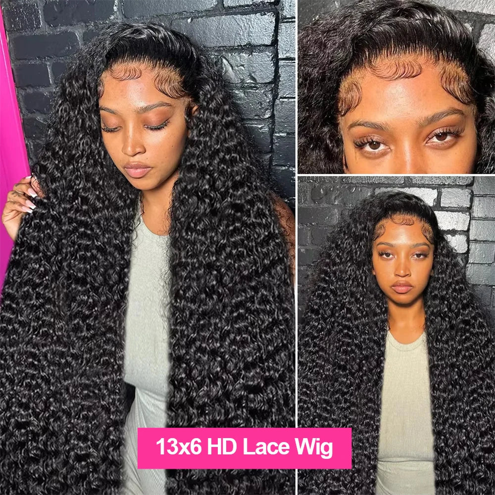 Water Wave Glueless Wig Human Hair Curly 13x6 13x4 HD Frontal Wig 250% Deep Wave Wigs Wear Go 7x5 HD Lace Closure Wig Sale CEXXY