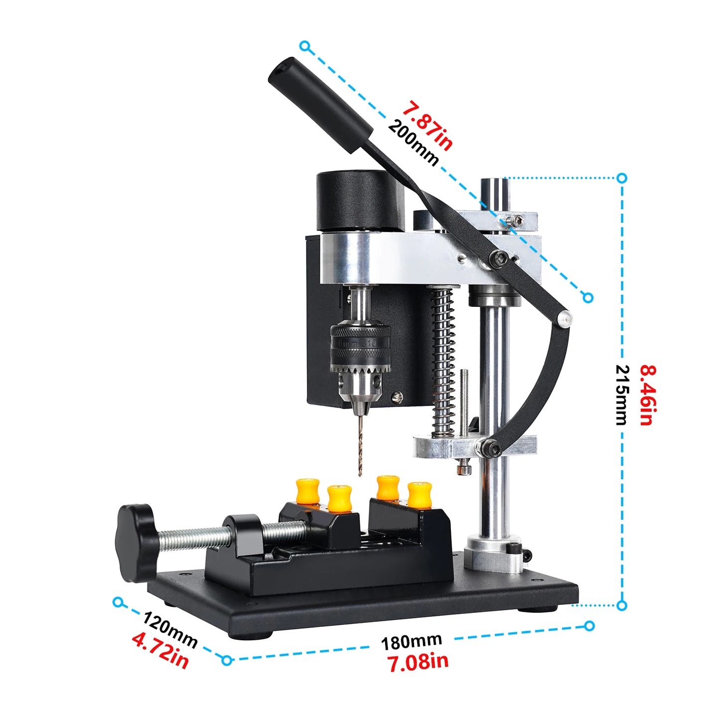 Mini Electric Bench Drill Press Stand Kit 8000 r/min 7-Gear Variable Speed Benchtop Drilling Machine Precise Drill DIY Drilling