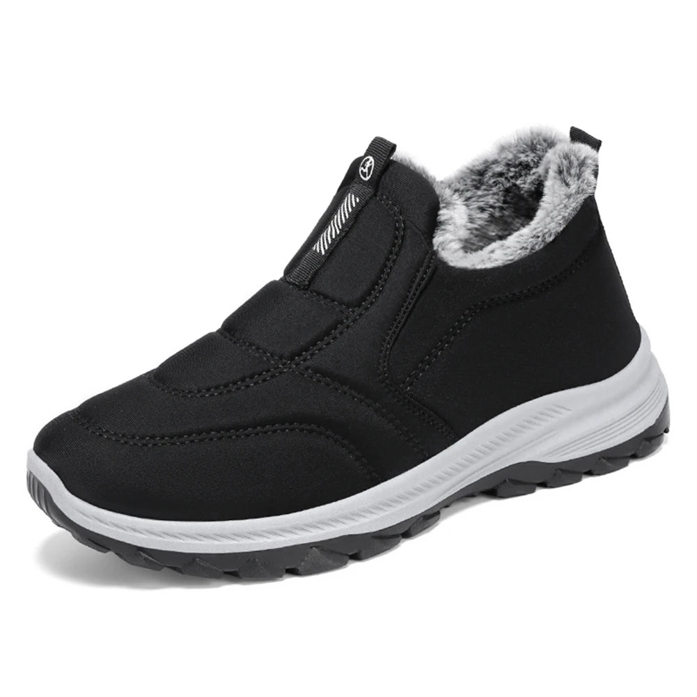 Mens Snow Boots Lightweight Thermal Ankle Boots Comfortable Slip On Sneakers Winter Thick Fur Shoes for Travel Hiking