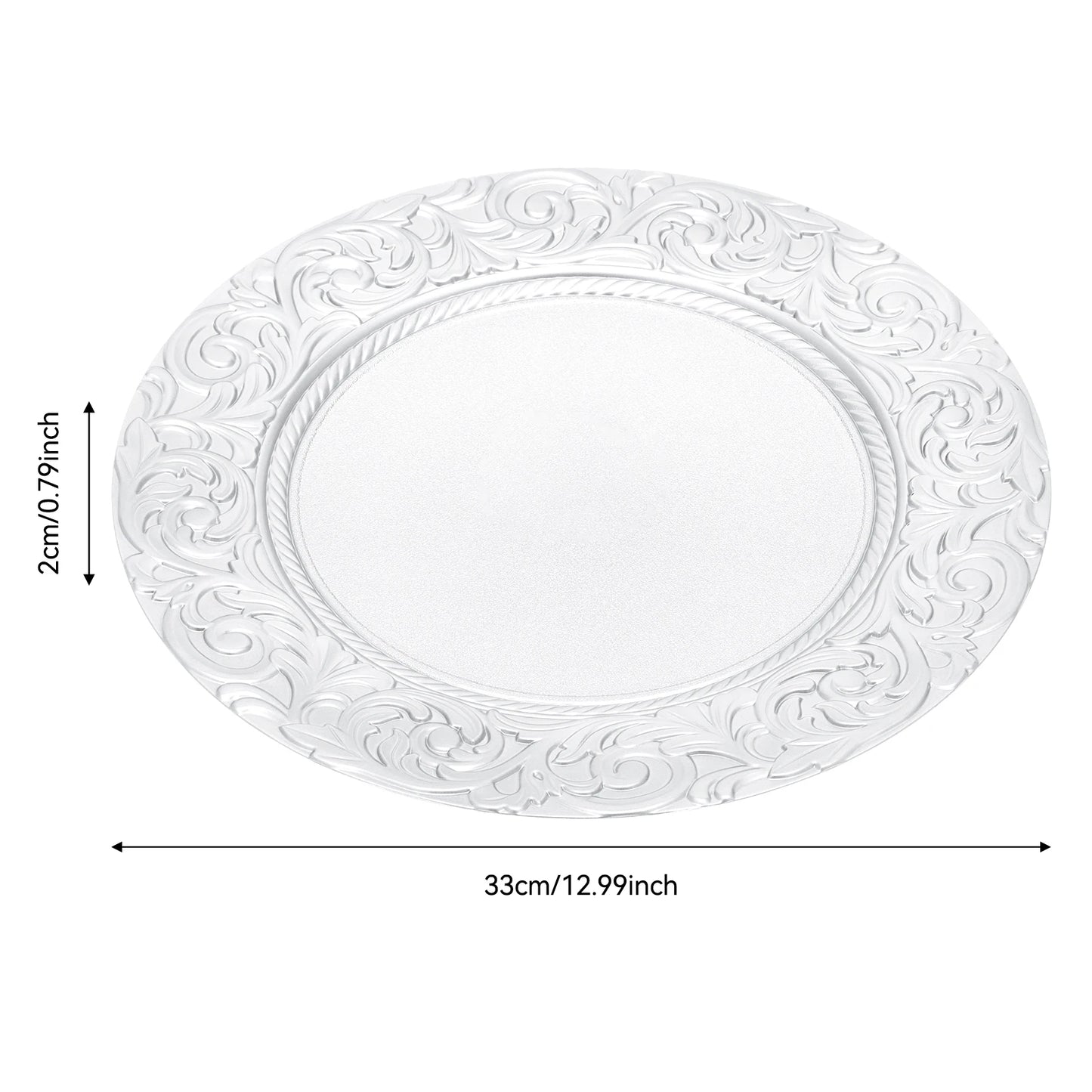 100PCS Charger Plates Set 13 inch Round Charger Plates Kitchen Dish Charger for Wedding Party Decoration Silver/Green