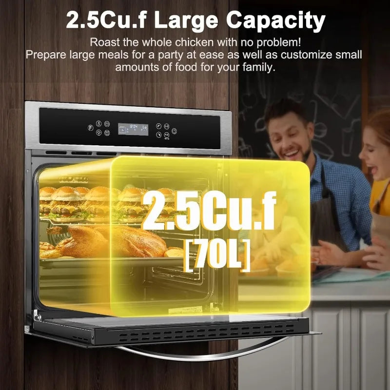 24" Built-in Electric Ovens with 11 Functions, 2800W, 240V, 2.5Cu.
