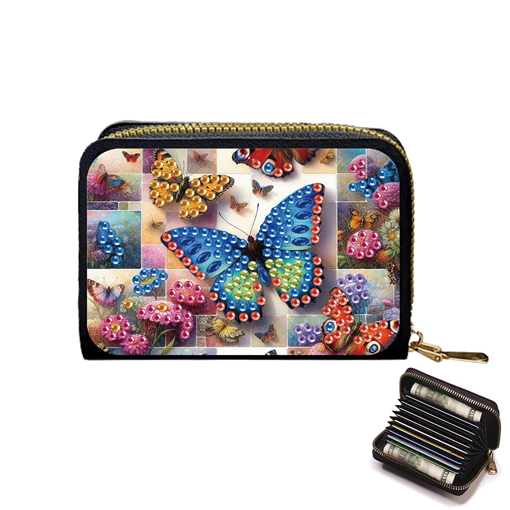 Beautiful Pattern Rhinestone Mosiac Zipper Wallet Handbag Diamond Painting Card Holder Coin Purse DIY Craft Female Outdoor Bag