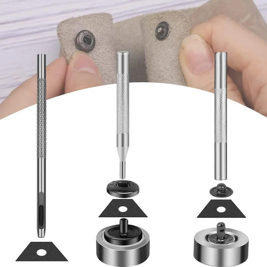 50 Sets Leather Snap Fasteners Kit 10mm Black Metal Snap Buttons with 4pcs Snap Fastener Installation Tools for Sewing Clothing