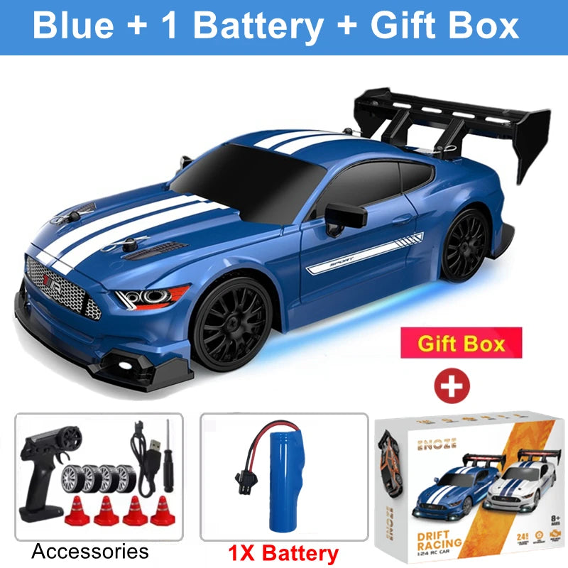RC Drift Car 4WD Remote Control High Speed Racing Vehicle with LED Lights 2.4GHz Radio 4x4 Off-Road Truck Toy for Children Kids