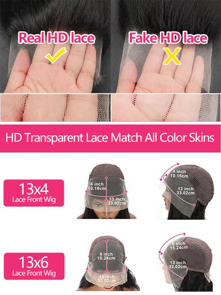 Deep Wave 13x6 Lace Front Human Hair Wigs Brazilian 30 40 Inches Curly Water Wave HD 13x4 200 Density Lace Frontal Wig