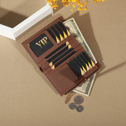 Vintage Solid Color Short Wallet, Portable Bifold Coin Purse, Women's Credit Card Holder