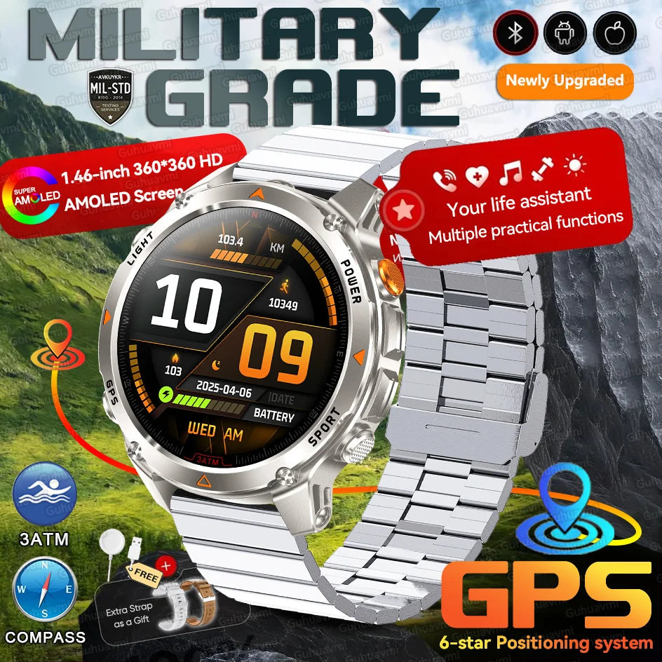 Forerunner 570 GPS Smart Watch 3ATM Waterproof AMOLED Screen MULTI-BAND GNSS Compass Altimeter Flashlight Sports Smartwatch Men