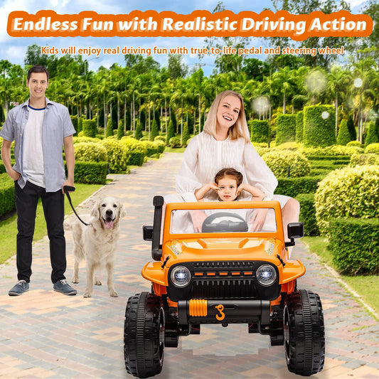 24V Ride on Toys for Big Kids 2 Seater Electric Truck with Remote Control 4.3 MPH Max Speed Bluetooth 4WDS Led Headlight & Music