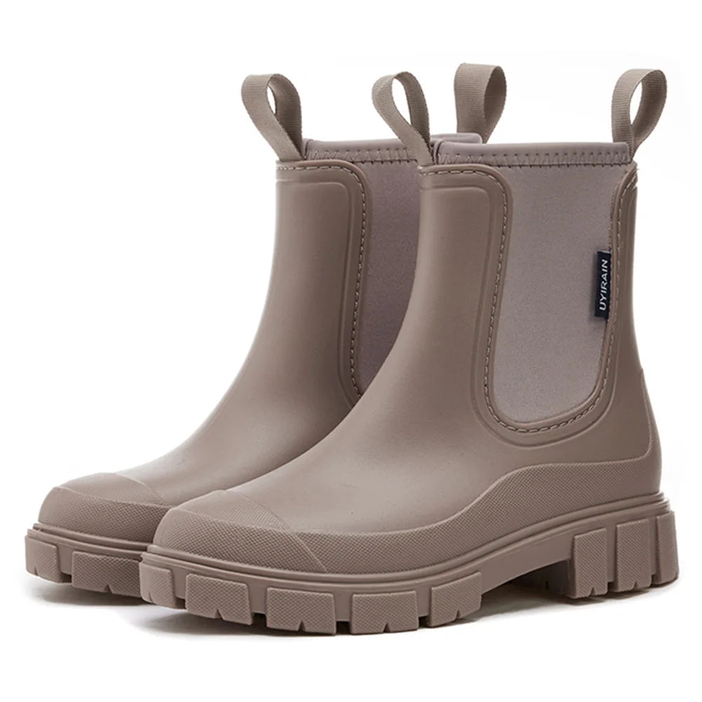 Women's Rainboots Waterproof Ankle Rain Shoes Anti-Slipping Garden Shoes Wellington Boots Outdoor Work Shoes