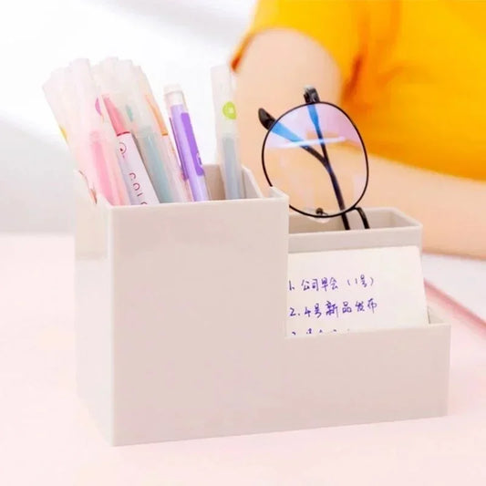 Multi-function Desktop Pen Holder School Supplies Storage Case Colorful Plastic Box Office Desk Accessories Pencil Organizer