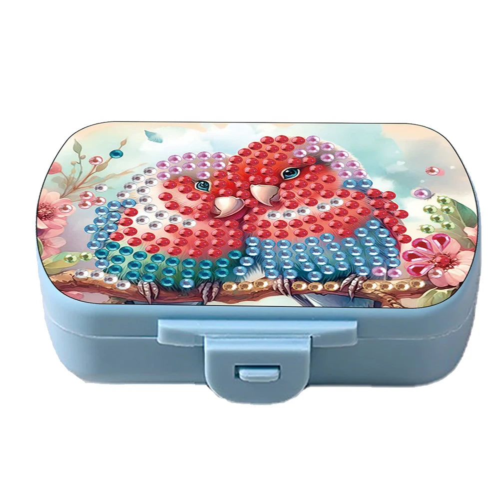 Mushroom 5D DIY Diamond Painting Dot Pill Case Diamond Painting Medicine Box 6 Grid Moisture-proof Pill Organizer for Art Craft