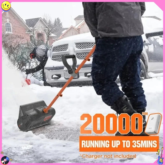 20V cordless electric snow shovel, 4.0Ah battery and adjustable handle, lightweight and easy to use snow blower, convenient