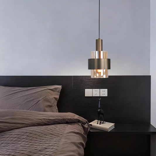 Modern Minimalist Glass Pendant Lamp E27Creativity Cylindrical Pendant Lights Decor Bedroom Diningroom Livingroom Pendant Lights
