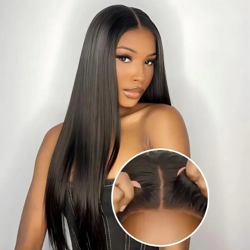 Straight Human Hair Wig 100%Human Hair Quality 13X6 Hd Transparent Lace Front Wig For Black Women 5X5 Glueless Brazilian 40 Inch