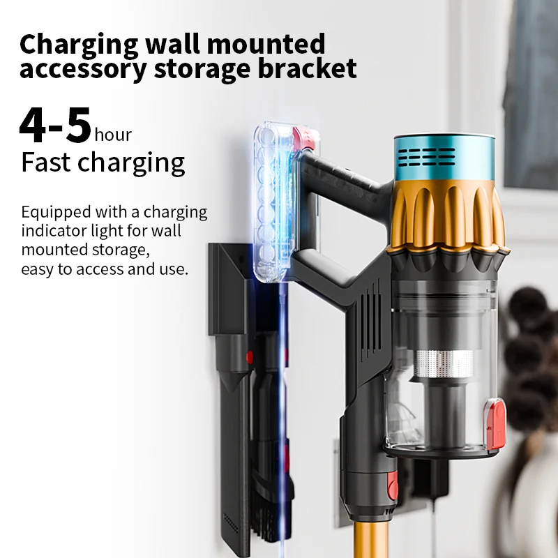 Cordless Vacuum Cleaner,45PKA Stick Vac with Tangle-Resistant Design, Up to 55 Minutes, Rechargeable, Lightweight