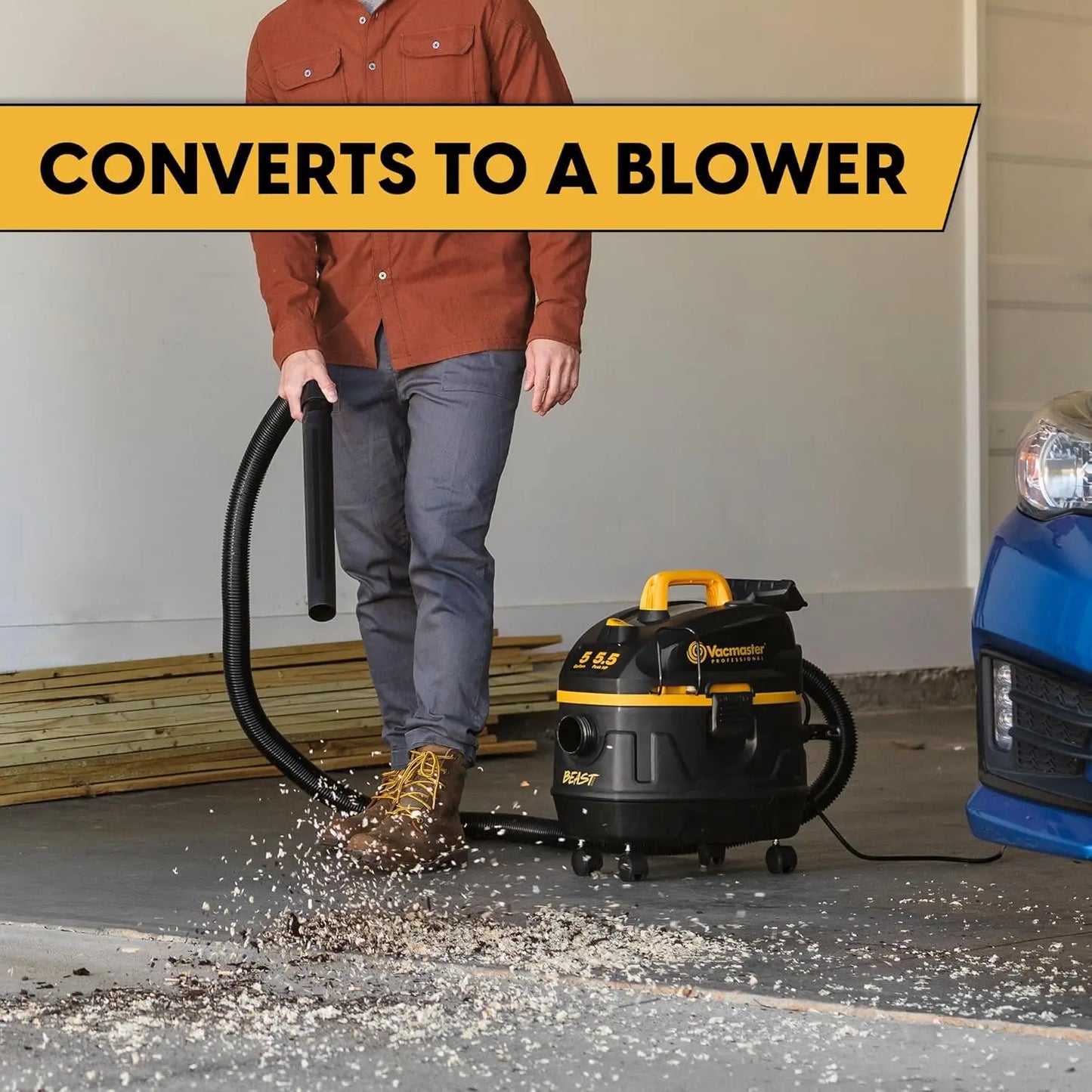 5-Gallon Wet/Dry Vacuum with 5.5 HP, 320 Air Watts Power, 9 Accessories & Blower Function