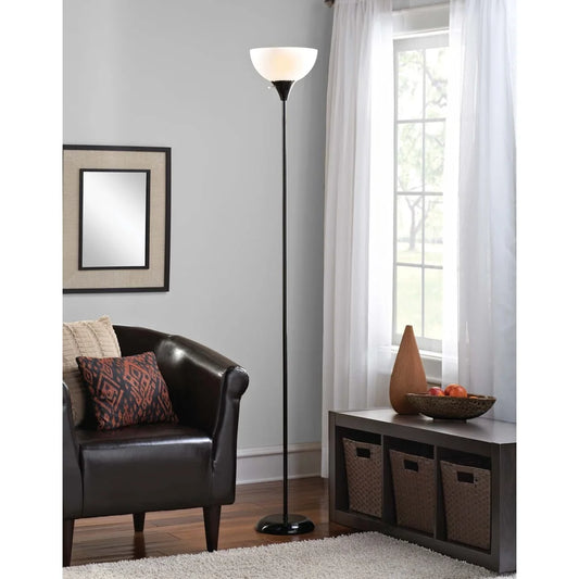 71 Inch Modern Black Floor Lamp 3 Way Switch Plastic Shade Ideal Living Room Bedroom Office College Dorm