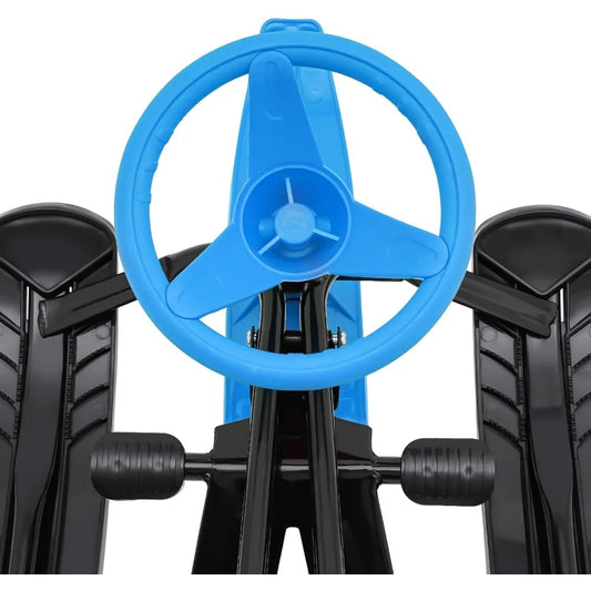 Snow Racer Sled Winter Ski Sled for Kids Snow Sled with Steering Wheel & Twin Brakes Great Weight Capacity of 220 LBS