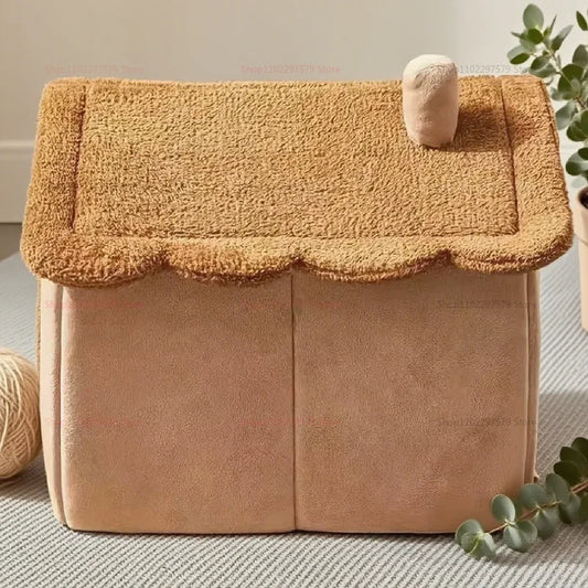 2025 New Foldable Washable Pet House Ultra Cozy Cave Sofa Bed for Small Cats Dogs Removable Design Perfect for Small to Pets
