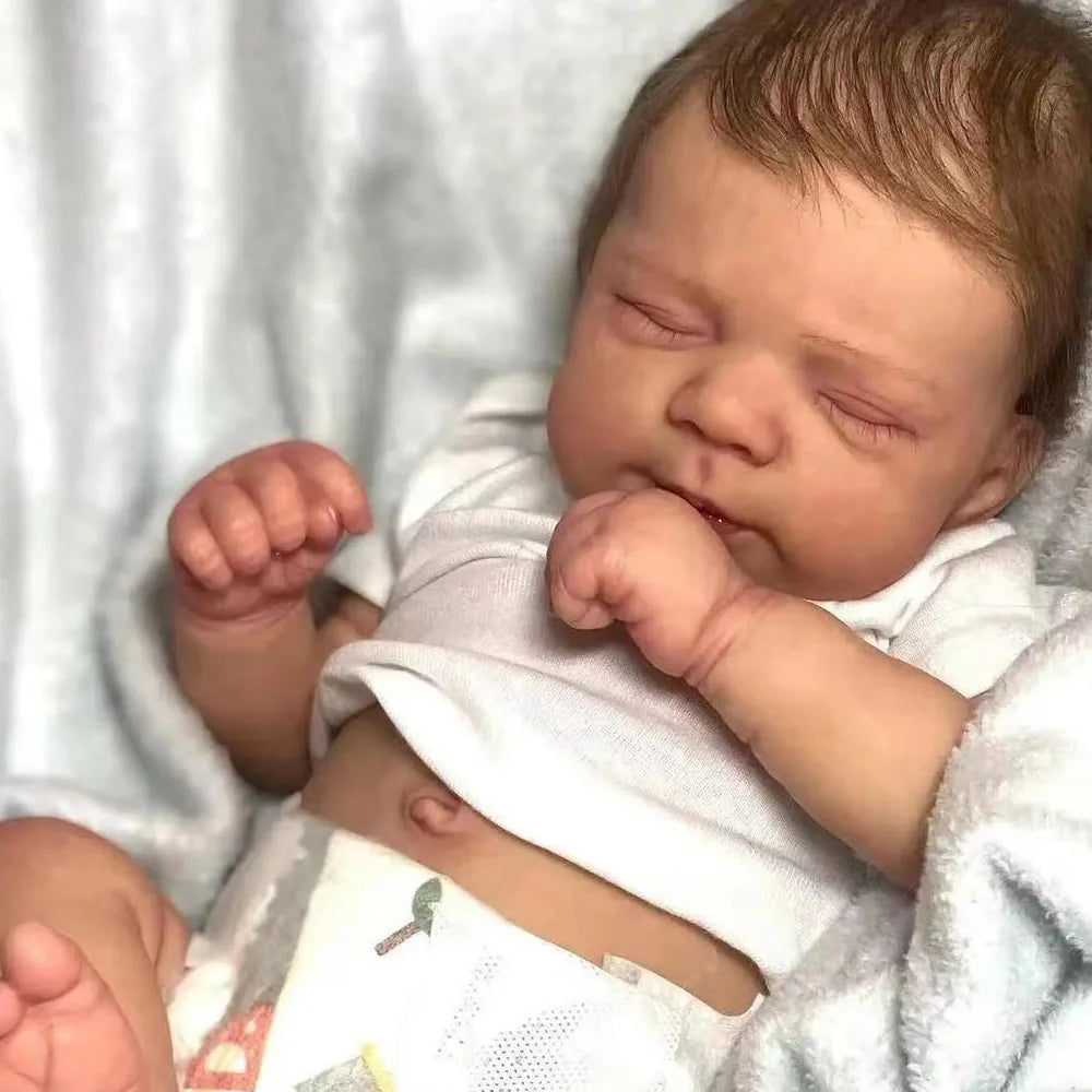 Risbecko 19 inch Already Painted Finished Reborn Baby Doll - Handmade Reborn Preemie Baby Newborn Kids Toy Gift Girl Dolls