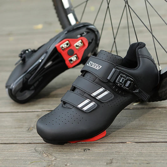 Mens Cycling Shoes Compatible with Peloton Indoor Bicycle Pedals Clip in Road Bike Shoes Pre-Installed with Look Delta Cleats