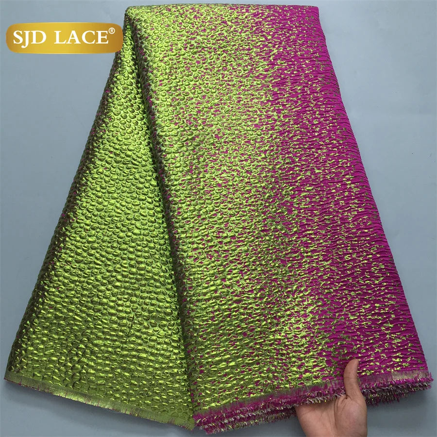 SJD LACE African Nigerian Brocade Lace Fabrics 2025 US Shipping Jacquard French Damask Lace For Sewing Women Party Dresses 4152