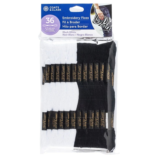 Black White Embroidery Floss Pack 36 Skeins 8.75 Yds Each Cotton Thread Cross Stitch Needlecrafts Quilting Scrapbooking