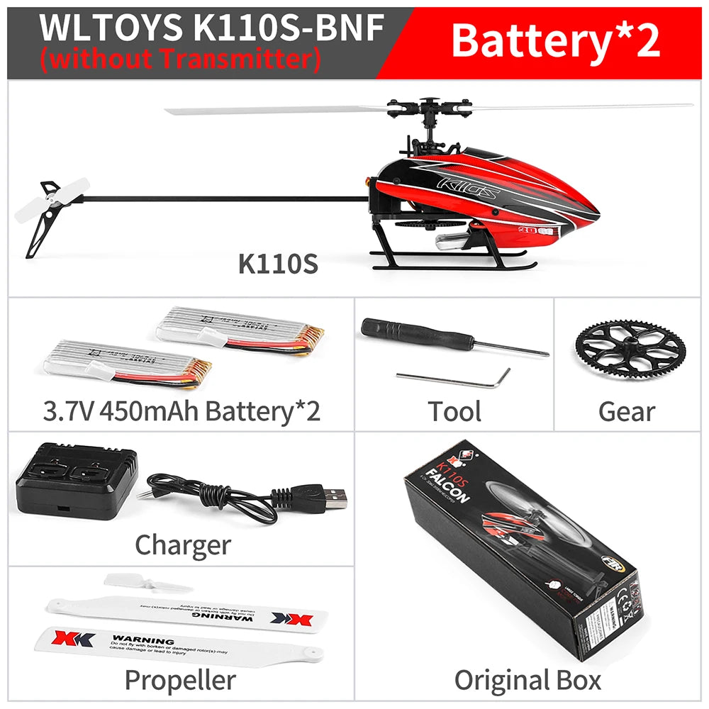 Wltoys XK K110S 6CH 3D 6G System Remote Control Toy Brushless Motor 2.4G RC Helicopter BNF/RTF Compatible With FUTABA S-FHSS