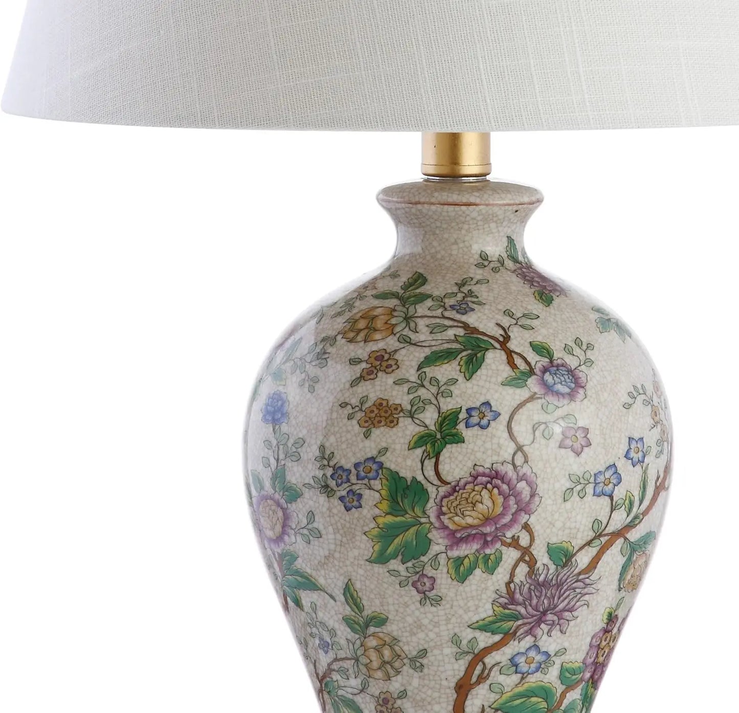 Grace 24" Floral LED Table Lamp for Bedroom, Living Room, Office - Classic Cottage Style with Included Bulb