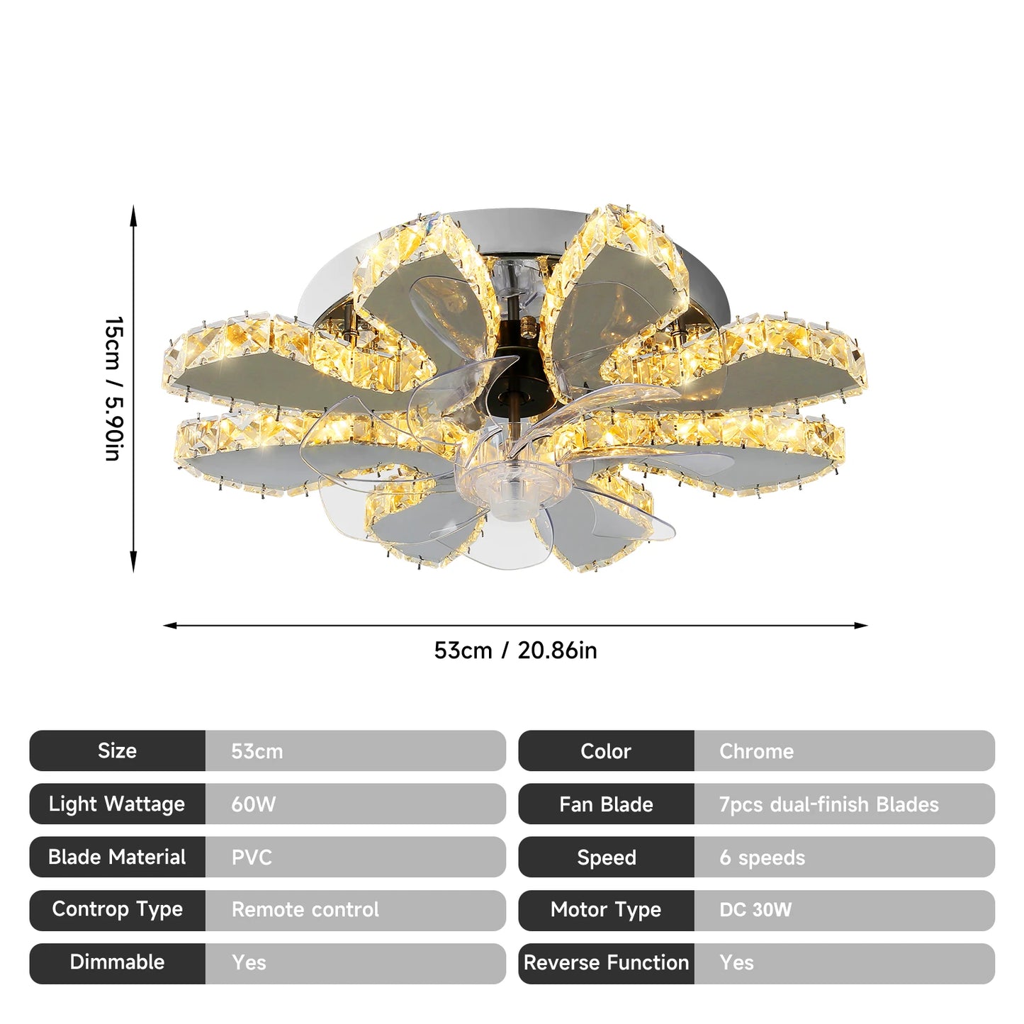 VETRULUS Modern Ceiling Fan Light Led Fan Lamp Smart APP RC Luxury Crystal Chandelier Home Decor Appliance Fixture Living Dining