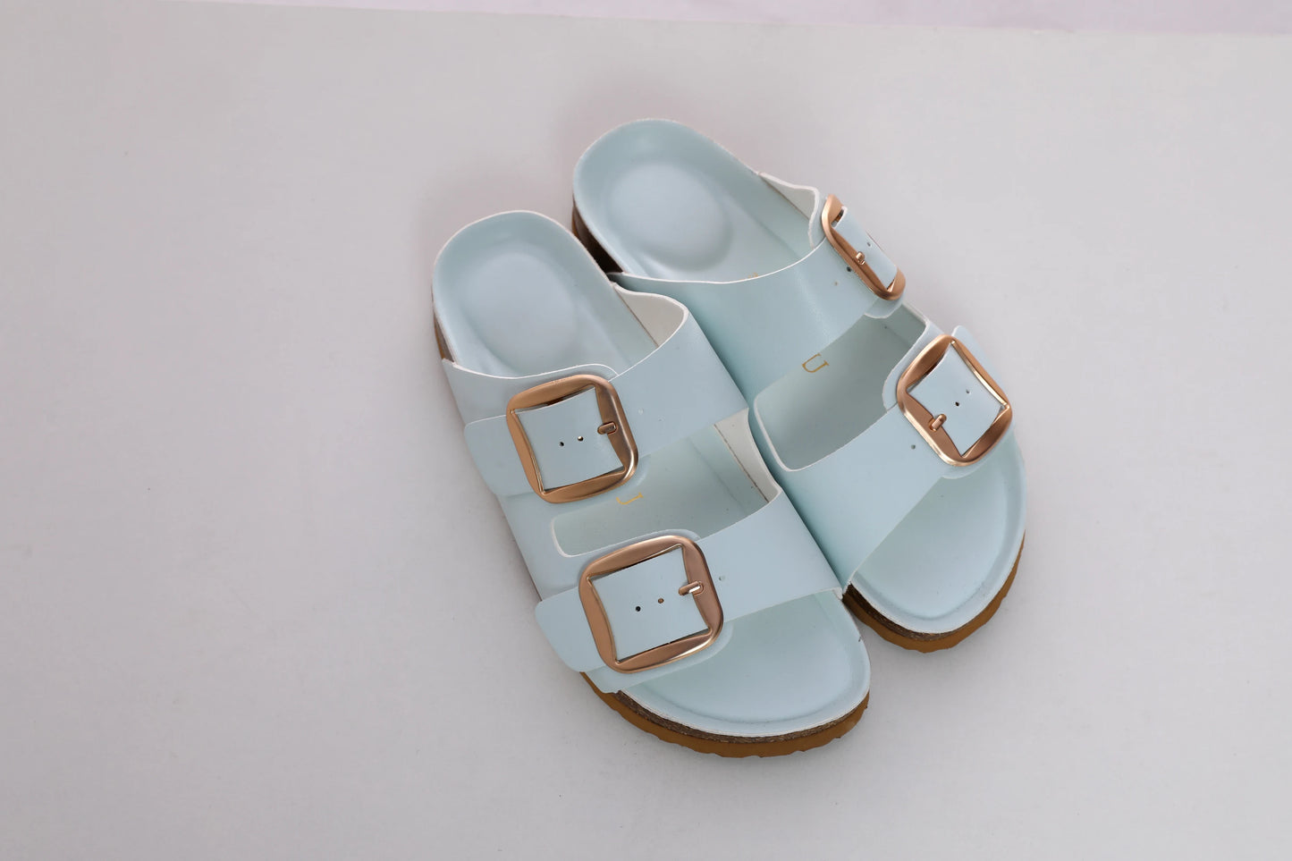 SUFU Women's Summer Comfortable Slip-On Slippers with Adjustable Buckle Straps - Open-Toe PU Sandals Casual Shoes