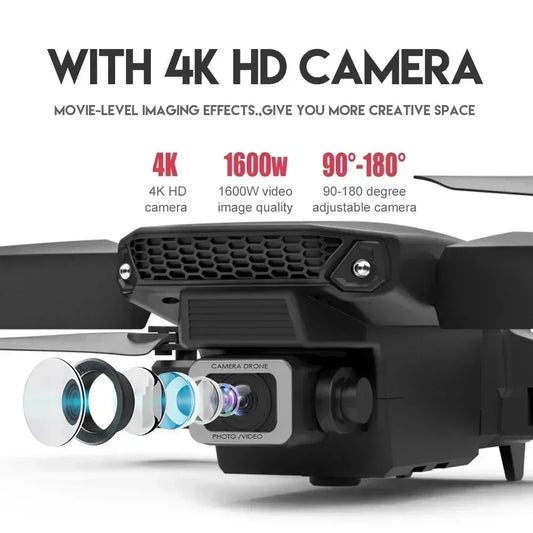 2025 E88Pro RC Drone 4K Professinal With 1080P Wide Angle HD Camera Foldable Helicopter WIFI FPV Height Hold Gift Toy