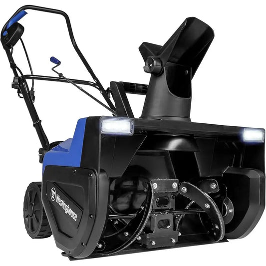 Corded Snow Blower with 22 Inch Steel Auger Dual LED Lights 25ft Throwing Distance Efficient Snow Clearing