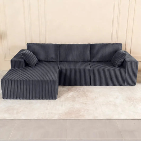 Cloud Couch Sectional Sofa, No Assembly, Removable Washable Covers, Grey - Ultimate Comfort for Living Room