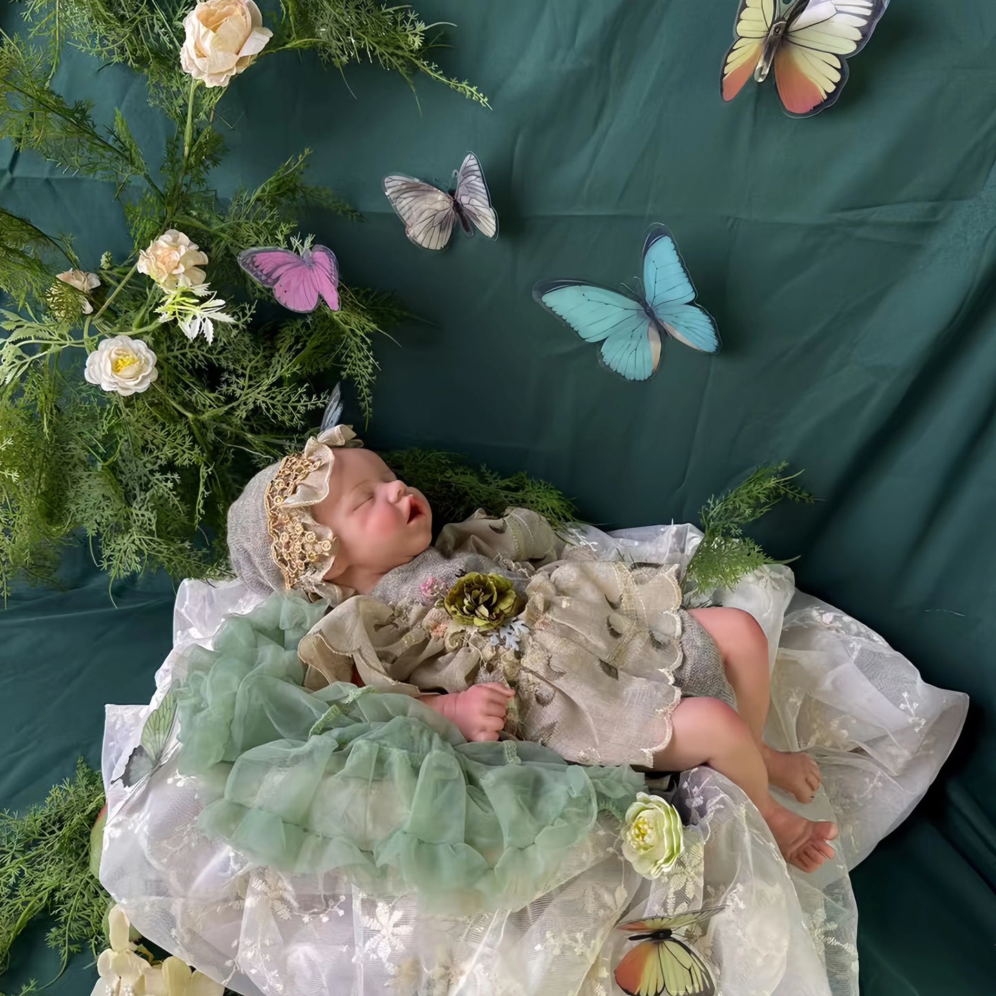17.52Inch Open Mouth Silicone Girl Reborn Full Solid Silicone Reborn Dolls Painted Baby Doll Toy For Kids Reborn Corpo De Silico