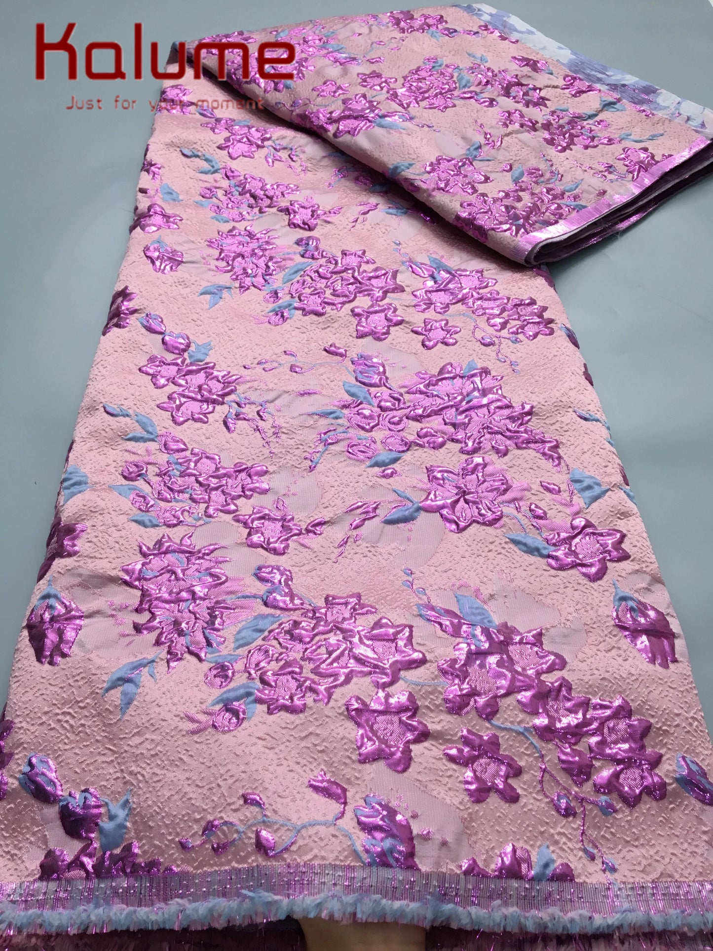 Kalume 2025 African Gilding Jacquard Fabric High Quality Brocade Lace Fabric Ship From U.S. for Sewing Party Women Dress F4406