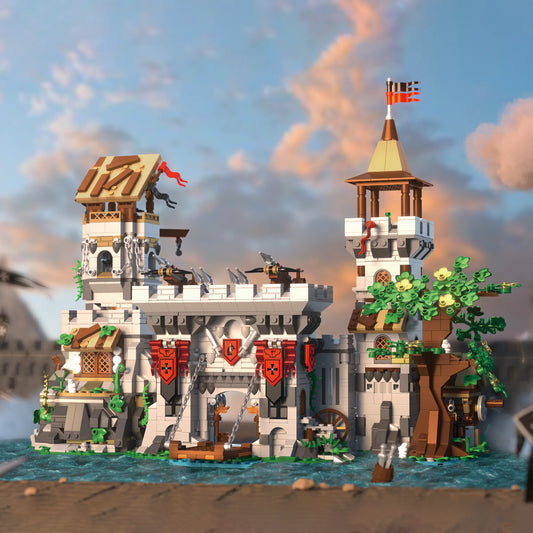 2568PCS Medieval Knight's Fortress Building Blocks Street View MOC Bricks Model Toys Sets Assembly Ornament Ideal Holiday Gifts