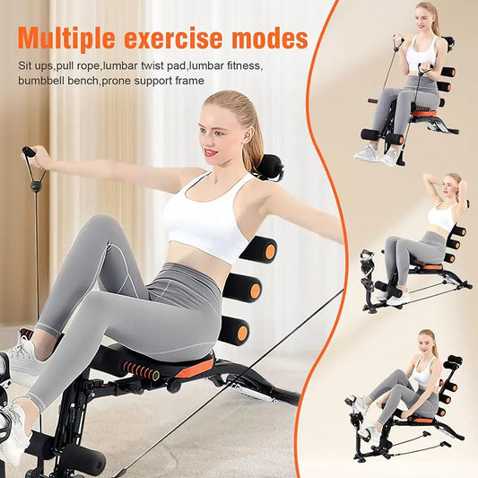 Foldable abdominal exercise bench,Adjustable sit-up machine with leg locking device Home gym core trainer, for training abdomina